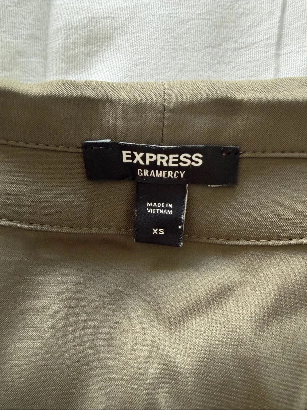 Express Olive Wrap-Front Bodysuit